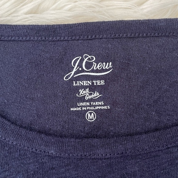 {J. Crew} Linen Ruffle Shell Shell Tank in Navy - Women's Medium - NWT - Picture 8 of 11